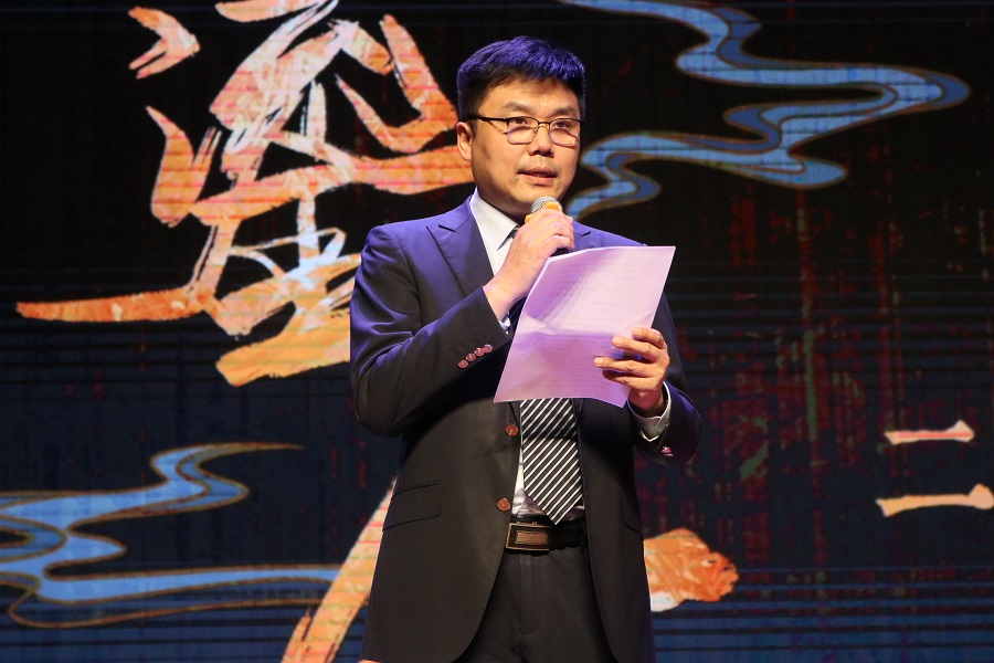北京外國(guó)語(yǔ)大學(xué)黨委常委、副校長(zhǎng)趙剛在活動(dòng)現(xiàn)場(chǎng)講話(huà)。主辦方供圖