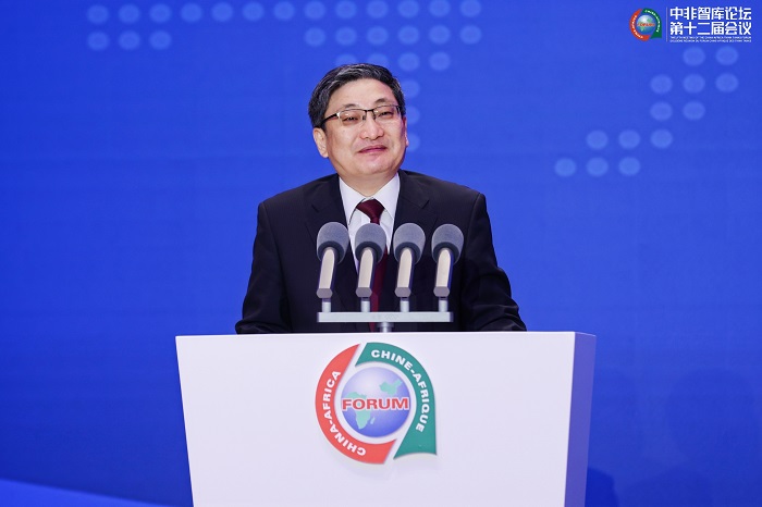 中國(guó)政府非洲事務(wù)特別代表劉豫錫在中非智庫(kù)論壇第十二屆會(huì)議開幕式上發(fā)表致辭。主辦方供圖