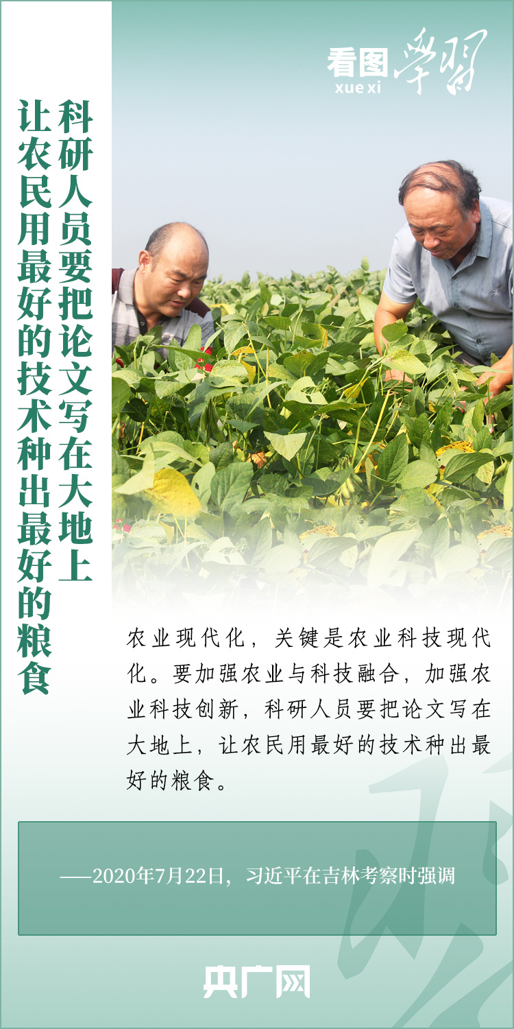 看圖學(xué)習(xí)丨推廣良田、良種、良法、良機(jī) 給農(nóng)業(yè)現(xiàn)代化插上科技的翅膀