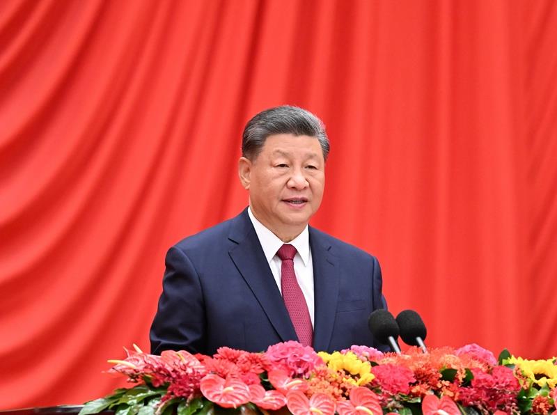 △2024年9月30日，慶祝中華人民共和國成立75周年招待會在北京人民大會堂隆重舉行。習(xí)近平總書記出席招待會并發(fā)表重要講話。