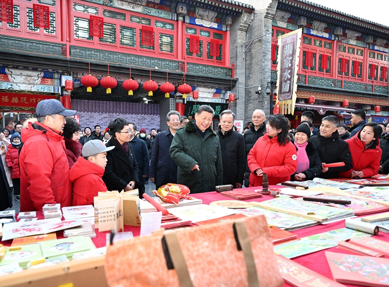 2024年2月1日，習(xí)近平總書記在天津古文化街考察。