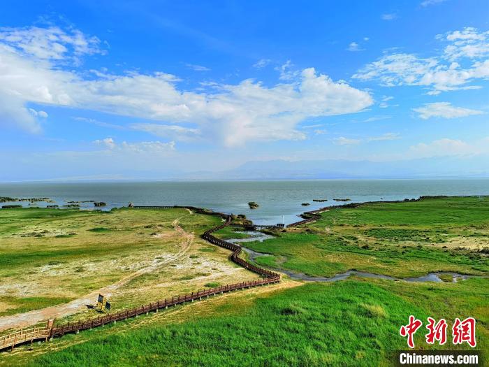 圖為航拍都蘭湖國(guó)家濕地公園?！∑钤鲚?攝