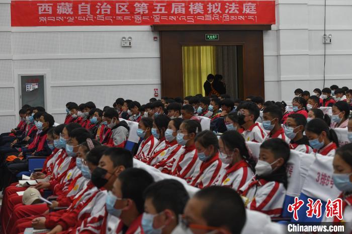 圖為西藏自治區(qū)第五屆模擬法庭現(xiàn)場。　貢嘎來松 攝