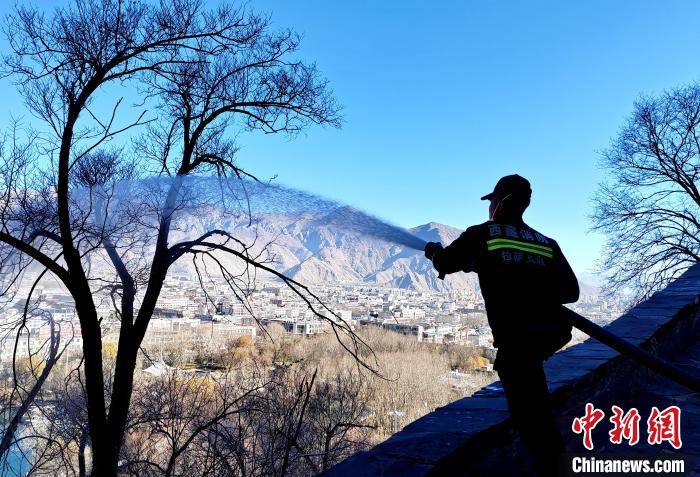 12月6日，布達(dá)拉宮消防救援大隊(duì)在布達(dá)拉宮山體林草區(qū)域開展?jié)窕ぷ?。　劉?攝